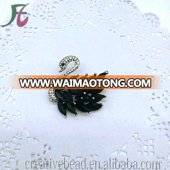 fashionable rhinestone brooch diamond black swan  brooch with pin