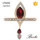 Bouquet beautiful oval shape rhinestone red gem brooch for wedding