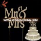 Hot Sale Gold Tone Mr & Mrs Rhinestone Cake Topper Wedding Decoration Sign Pick